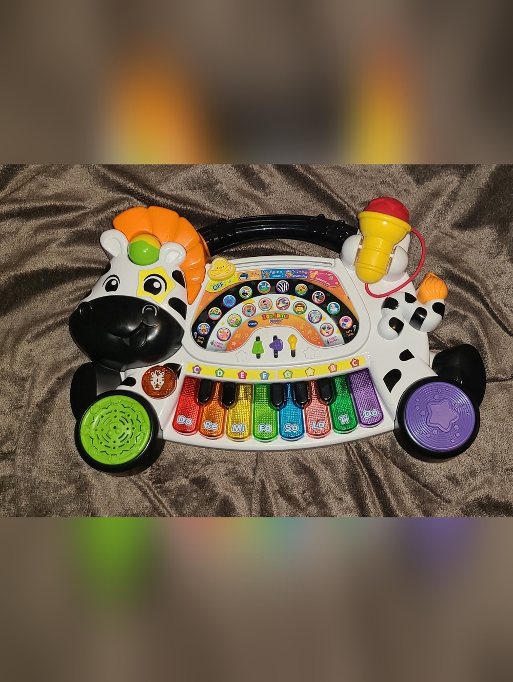 Vtech Zoo Jamz 4-in-1 Piano Keyboard Zebra Tested & Working